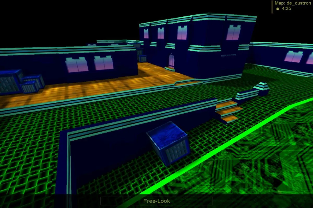 Скриншот  Карта de_dustron для CS 1.6: точки, .nav для ботов, оптимизация wpoly/epoly и баланс сторон