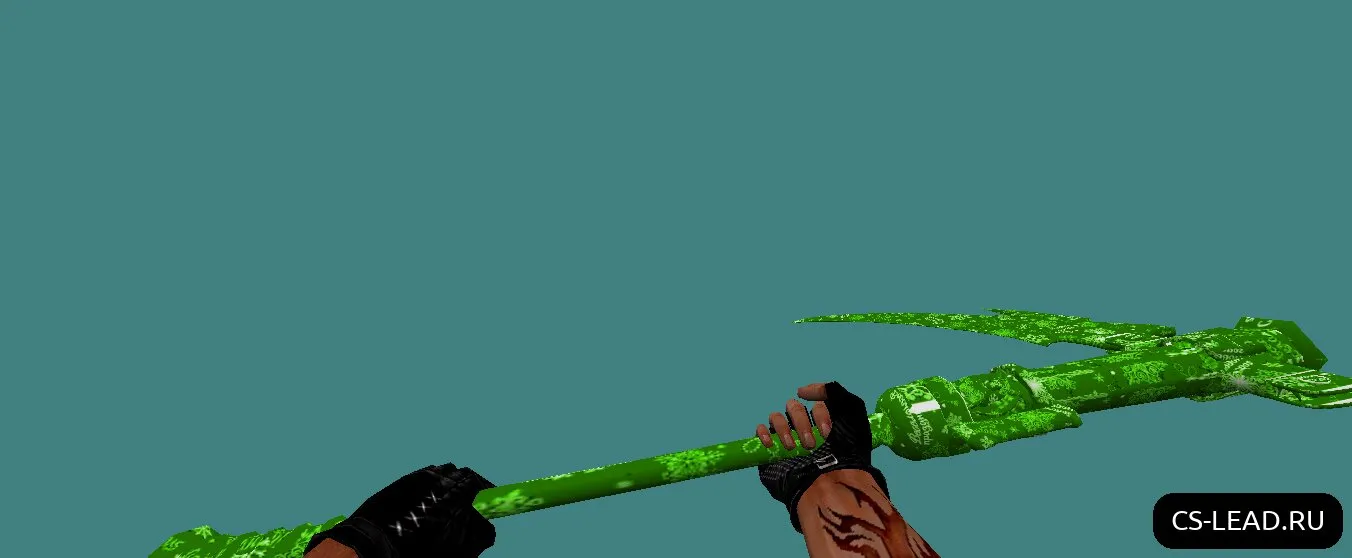 Скриншот Модель ножа [Коса] (Green Xmas) | CS 1.6