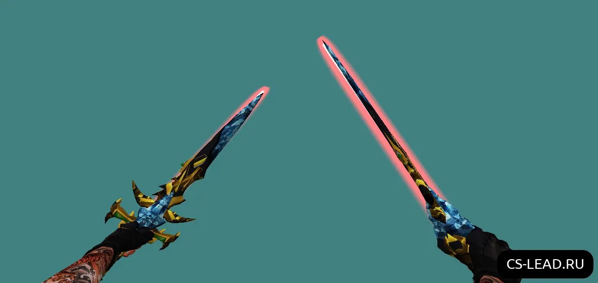 Скриншот Модель ножа [Dual Katana] (Fire) для CS 1.6