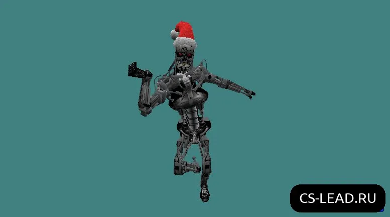 Скриншот Модель игрока [Terminator Red Xmas] для Counter-Strike 1.6 — Скачать бесплатно