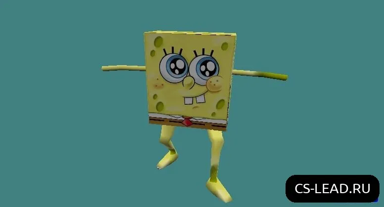 Скриншот Уникальная модель игрока Спанч Боб для CS 1.6: Яркий стиль, честный геймплей и 100% безопасность