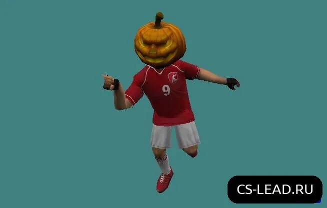 Скриншот Уникальная Модель Игрока CS 1.6: Красный Футболист с Тыквой – Доминируй стильно!