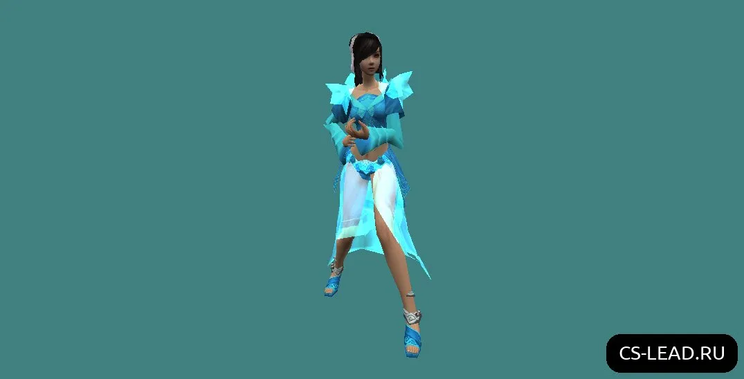 Скриншот Модель девушки [Жрица] (Blue) для CS 1.6 - Уникальные скины
