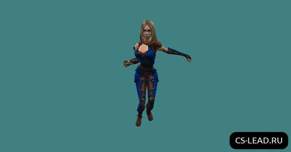 Скриншот Модель девушки Воительница (Blue) для CS 1.6 – Уникальный скин для вашего персонажа