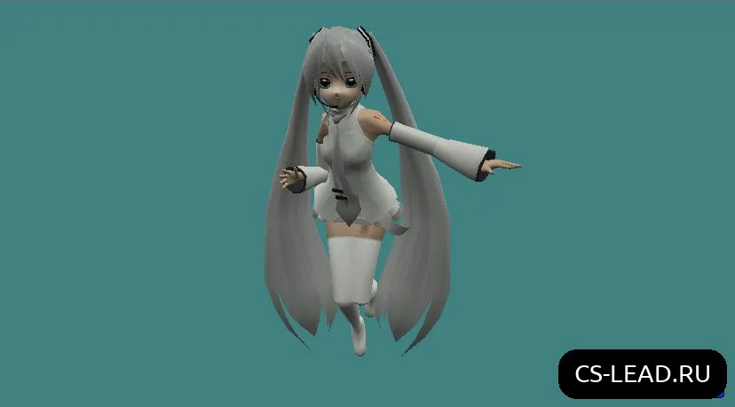 Скриншот Модель Аниме-девушки [White Miku] для CS 1.6 - уникальные скины