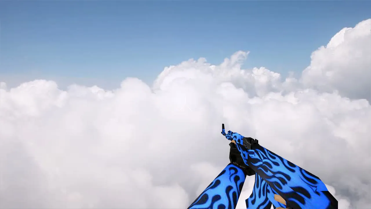 Скриншот Модель AK-47 Blue Flame для CS 1.6 – Оружие с уникальным дизайном