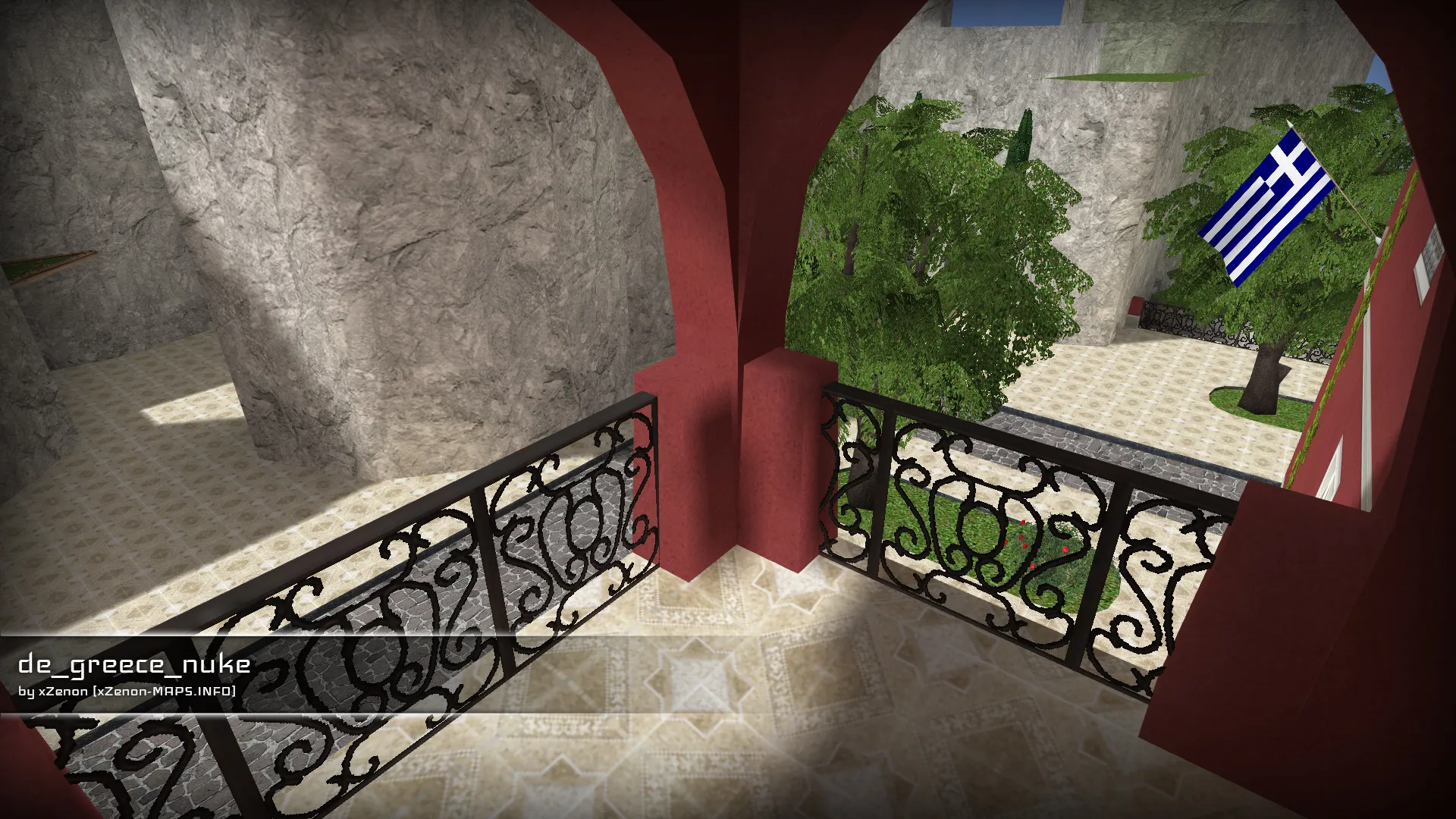 Скриншот  Карта de_greece_nuke_b3 для CS 1.6: точки, маршруты, .nav для ботов и оптимизация wpoly/epoly