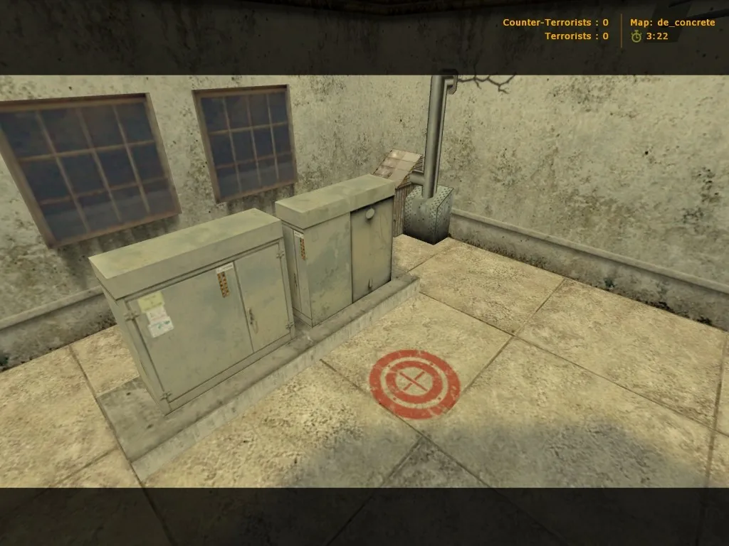 Скриншот de_concrete для CS 1.6: точки, маршруты, .nav для ботов и оптимизация wpoly/epoly