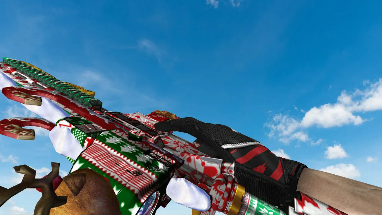 Скриншот Модель HK-416 Merry Christmas для CS 1.6: v_ p_ w_ файлы, звуки, анимация осмотра и качество текстур