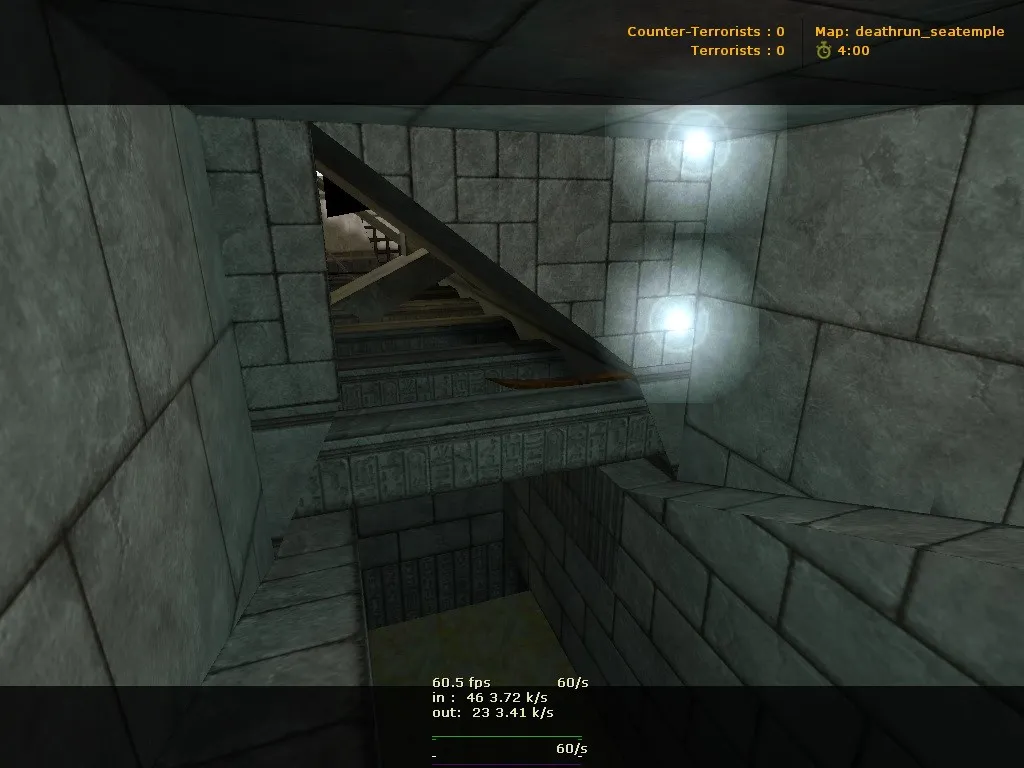 Скриншот  deathrun_seatemple для CS 1.6: карта Deathrun, точки за T/CT, .nav для ботов и оптимизация