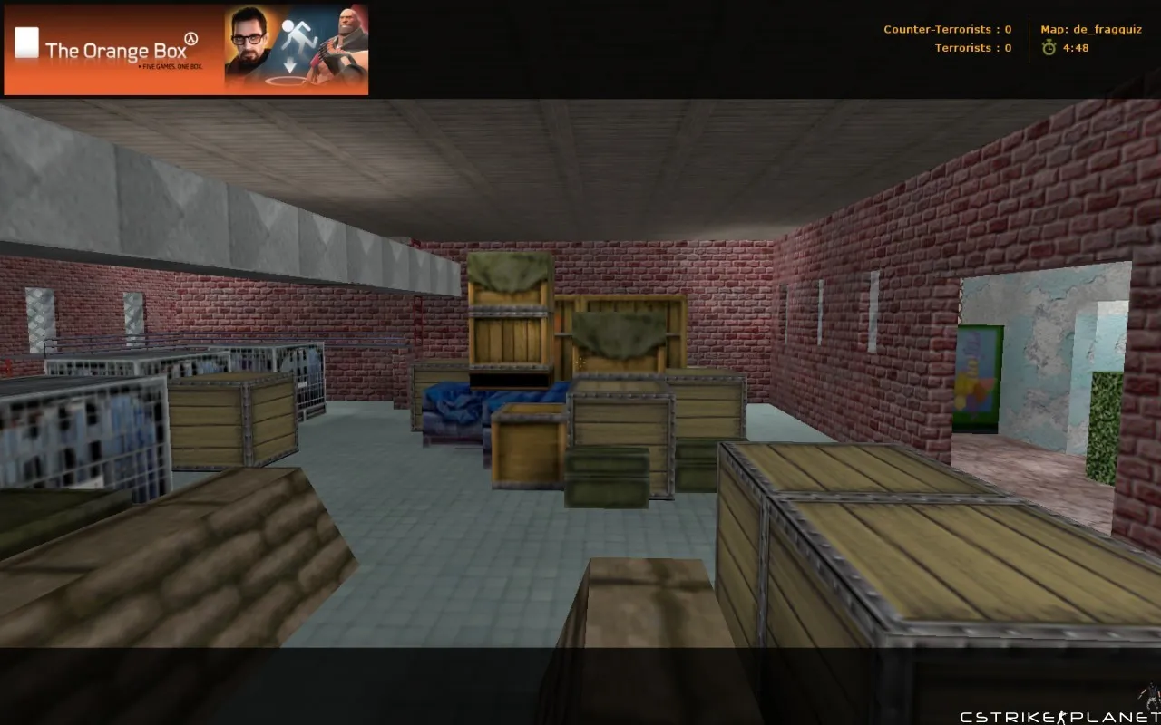 Скриншот  de_fragquiz — карта для CS 1.6: баланс сторон, точки, .nav, оптимизация wpoly/epoly