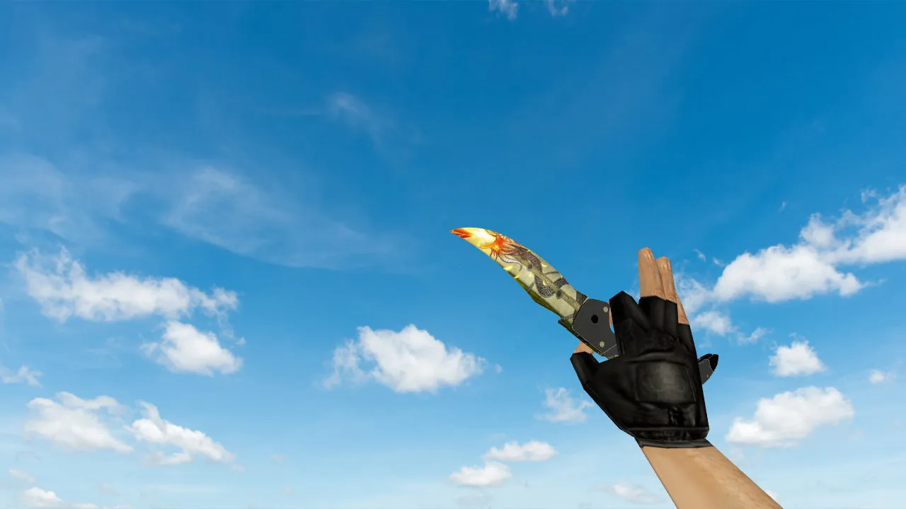 Скриншот Модель ножа Falchion «История о драконе» для CS 1.6: v_ и p_ модели, звук, анимация осмотра