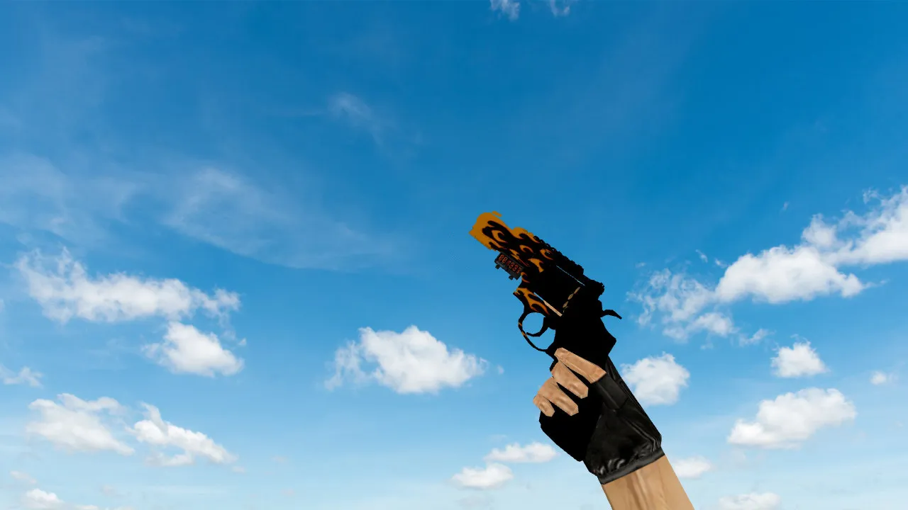 Скриншот Модель R8 Revolver 'Пламя' для CS 1.6 - Уникальный скин