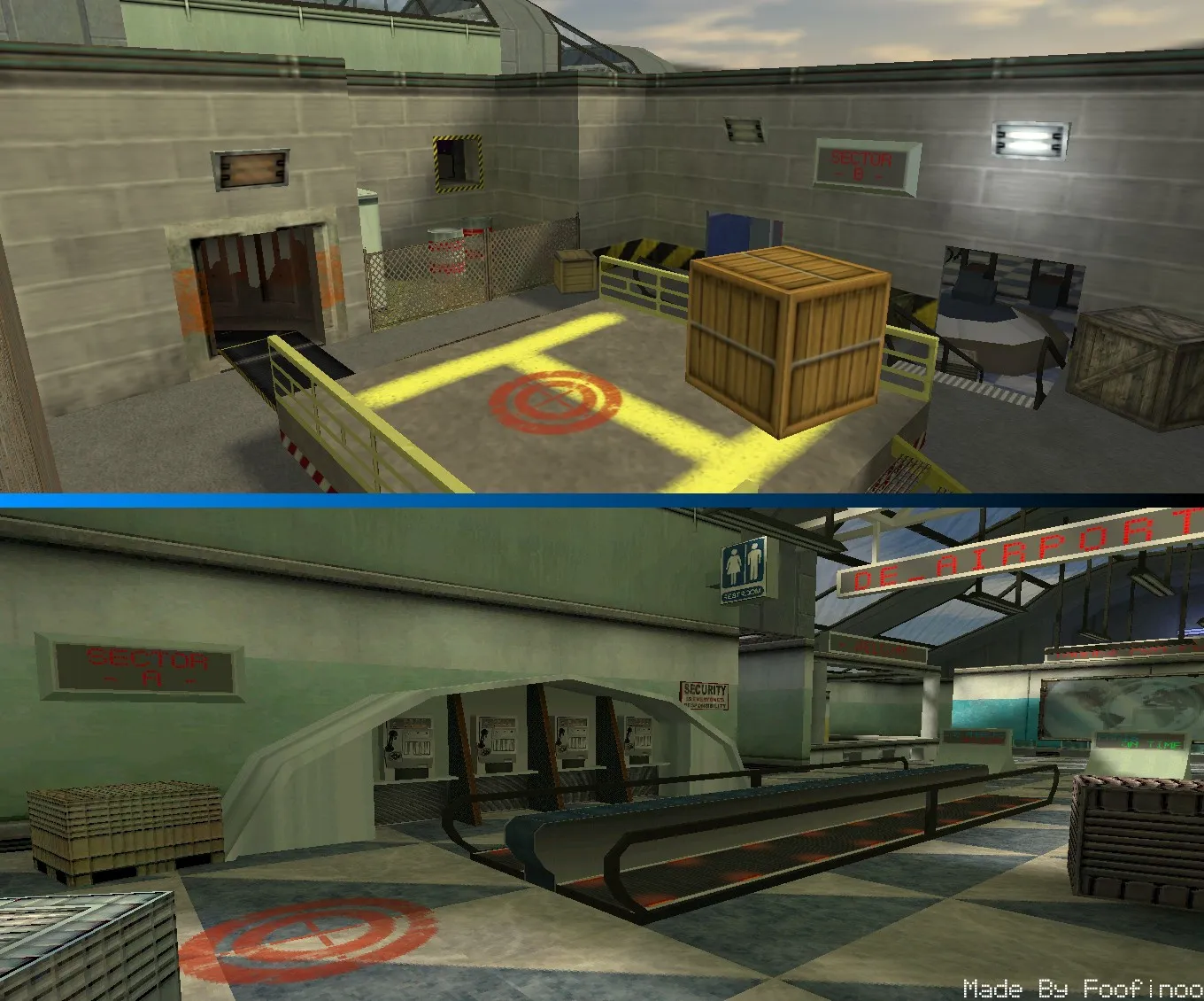 Скриншот Карта de_airport для CS 1.6: точки, раунды, баланс сторон и оптимизация wpoly/epoly