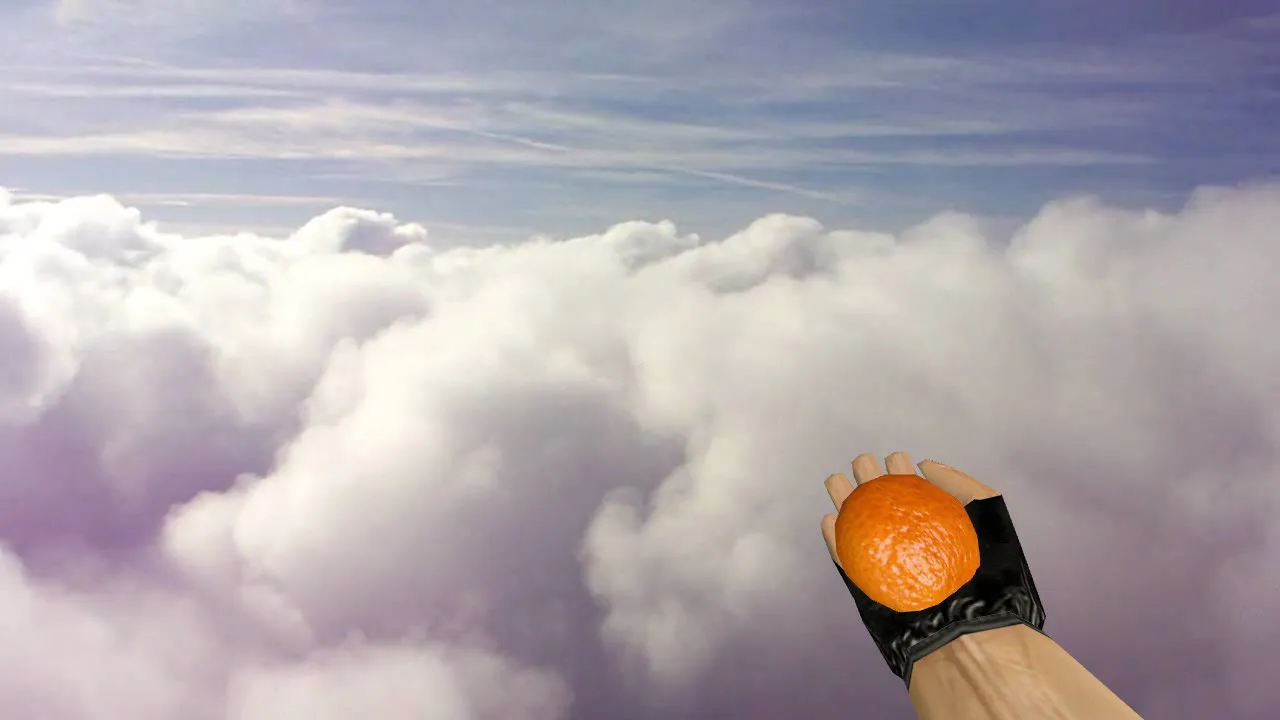 Скриншот  Модель гранаты «Мандарин» для CS 1.6: v_ p_ w_ модели, звуки, анимация осмотра и качество текстур