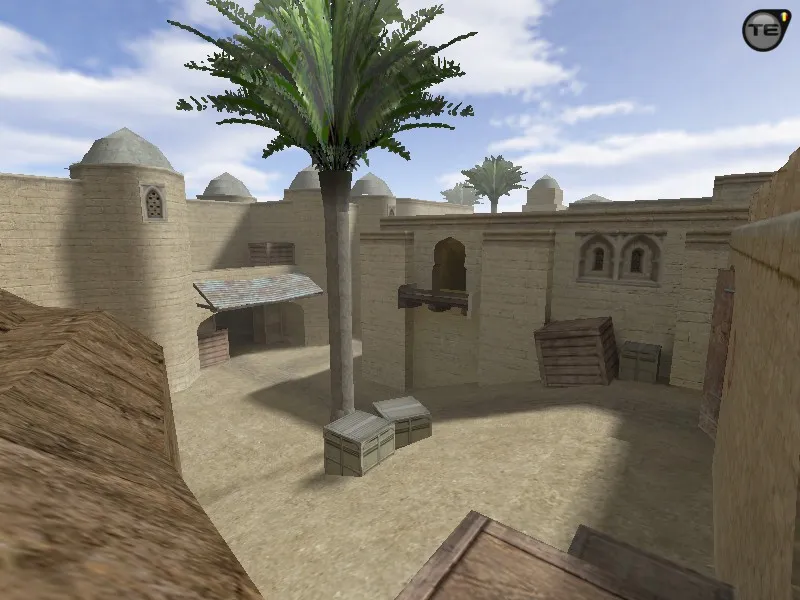 Скриншот  css_dust2_remake для CS 1.6: DE карта с балансом сторон, точками под плент и .nav для ботов