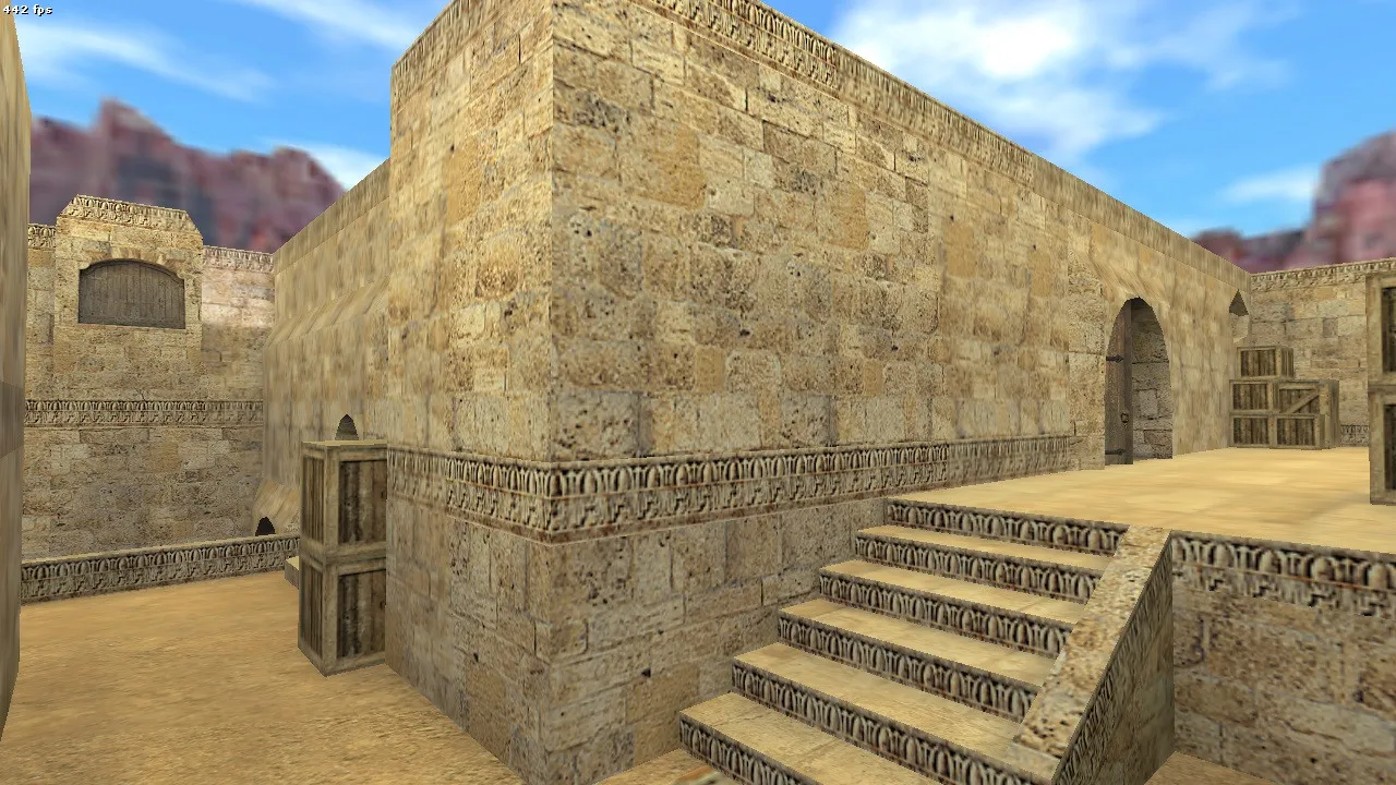 Скриншот  Карта de_dust2_remix2020 для CS 1.6: тактика, баланс сторон, .nav и оптимизация wpoly/epoly