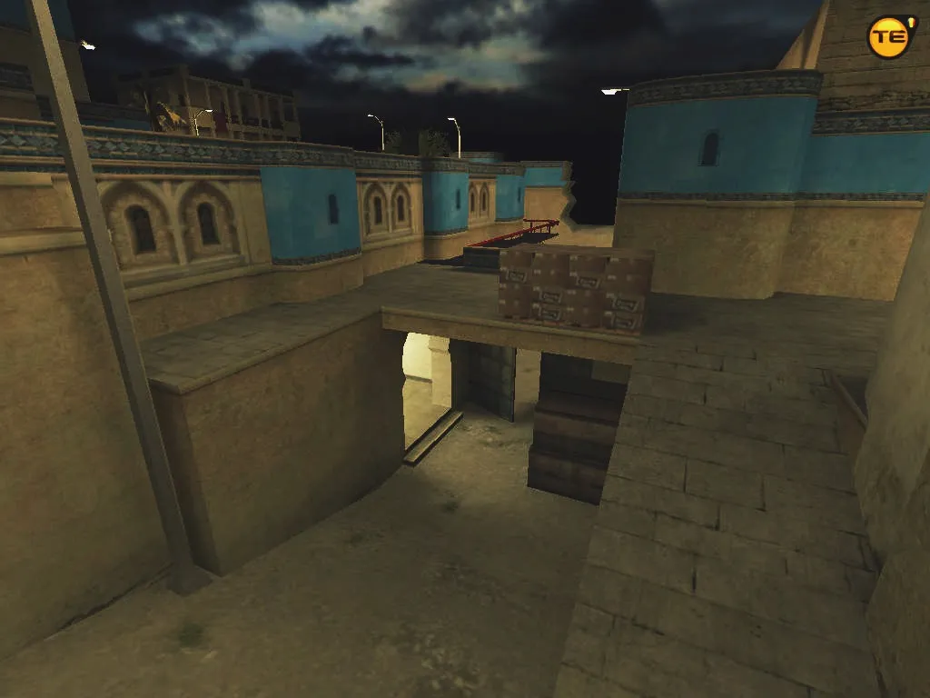 Скриншот css_dust2k_go: DE Dust2-стайл карта для CS 1.6 — баланс сторон, тактика и .nav для ботов