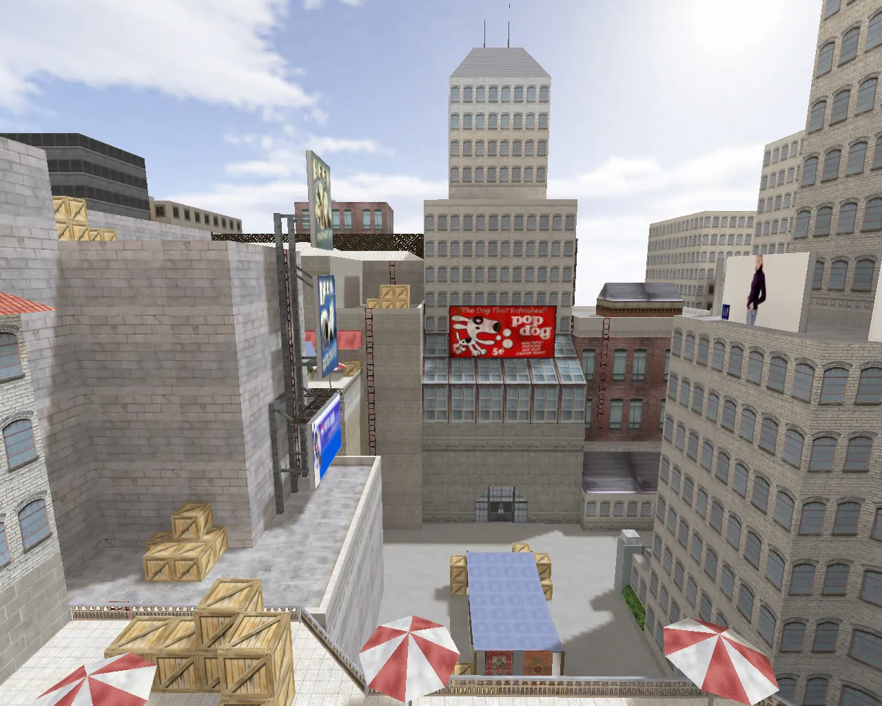 Скриншот  Карта «awp_rooftops» для CS 1.6: тактика, раунды, точки под AWP и ориентиры