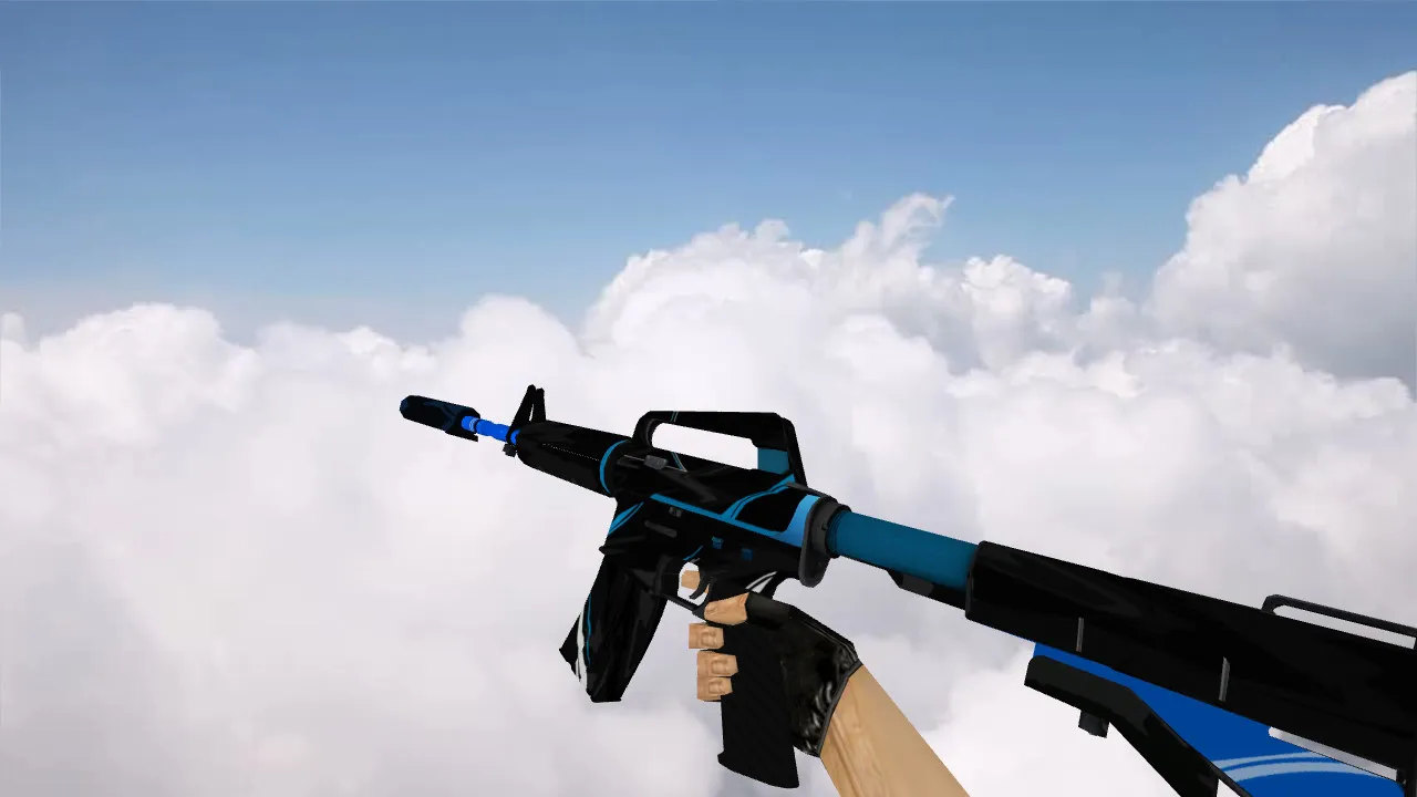 Скриншот Модель M4A1 Blue Force v_ p_ w_ для CS 1.6: анимация осмотра, звуки и качество текстур