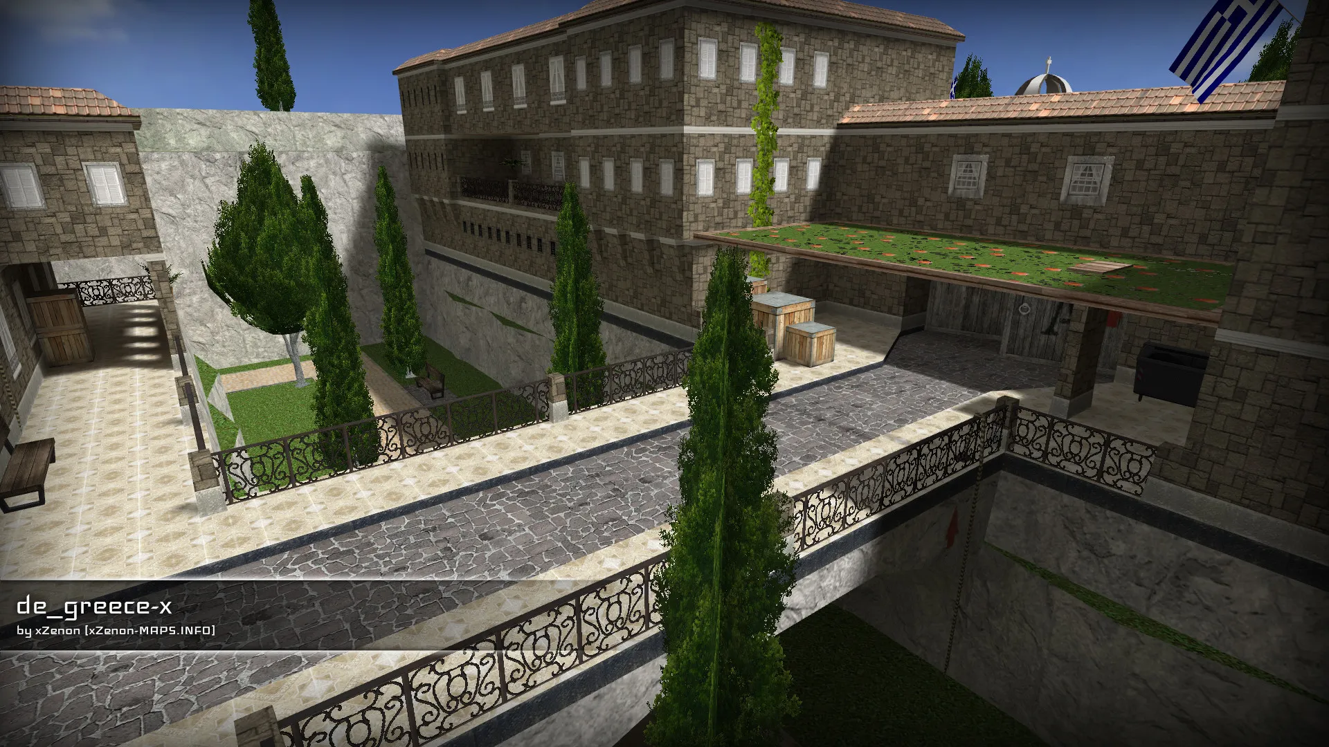 Скриншот  de_greece-x_b1 для CS 1.6: карта, навигация ботов, оптимизация и тактика за стороны