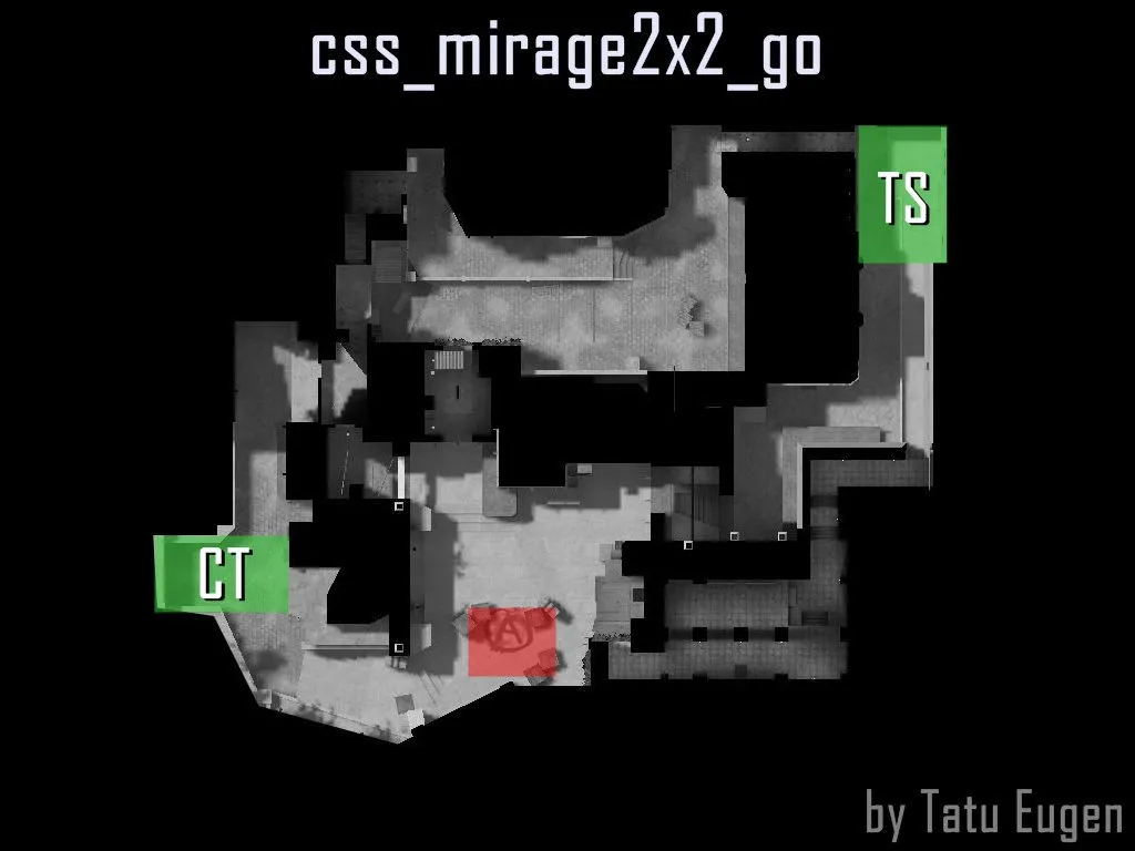 Скриншот  css_mirage2x2_go — DE карта для CS 1.6: точки, маршруты, баланс сторон и оптимизация