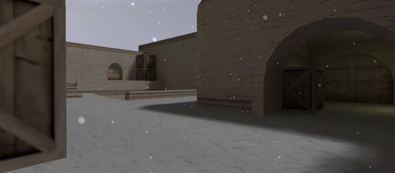 Скриншот  de_dust2_long_winter_csco — зимний DE Dust2 для CS 1.6: точки, раунды, боты (.nav) и оптимизация wpoly/epoly