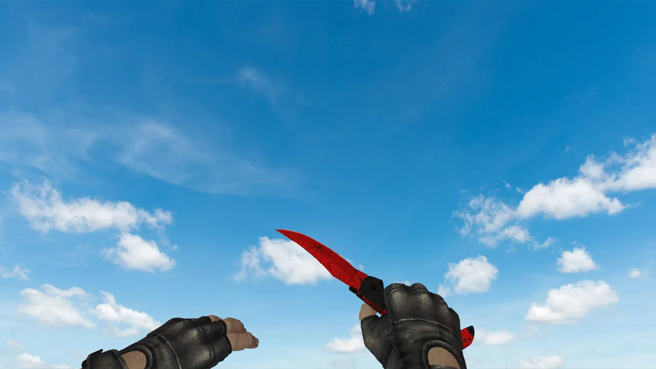 Скриншот v_ и p_ модель ножа «Фальшион «Кровавая паутина»» для CS 1.6: звуки, анимация осмотра, текстуры и настройка