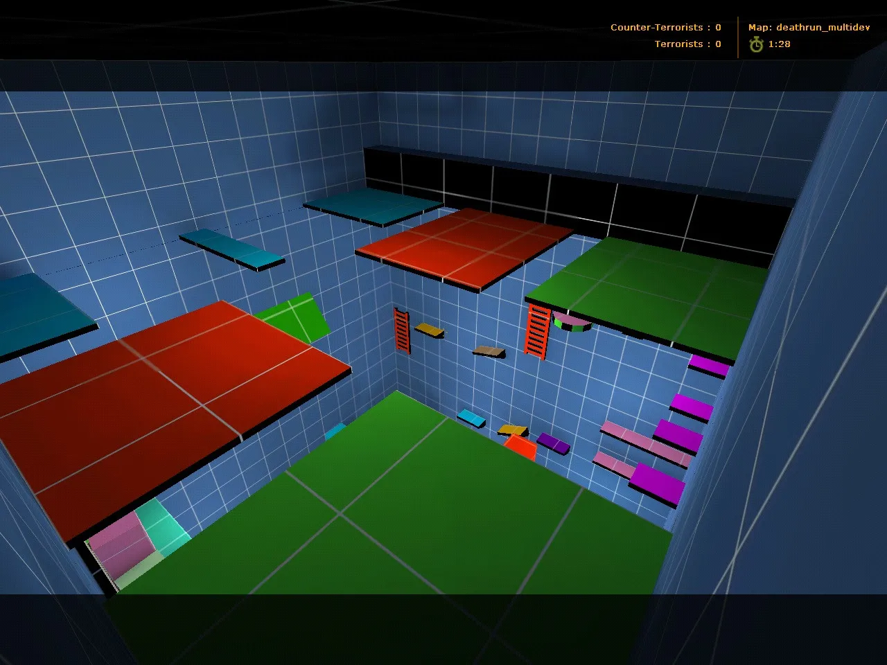Скриншот  deathrun_multidev карта для CS 1.6: точки прохождения, баланс сторон, .nav и оптимизация