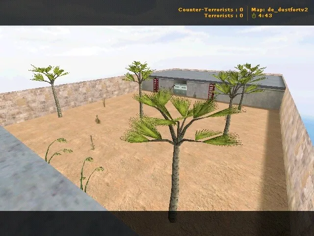 Скриншот de_dustfortv2 для CS 1.6: тактика, точки, .nav для ботов и оптимизация wpoly/epoly