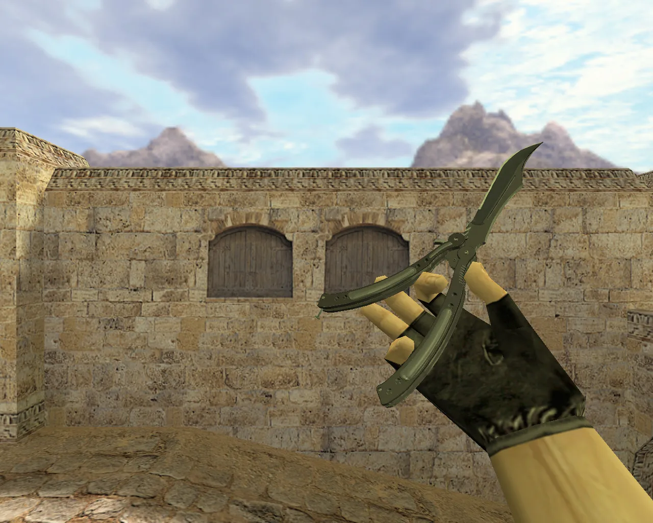 Скриншот Модель «Нож-бабочка Ночь» v_knife_butterfly_night для CS 1.6: точные текстуры, звуки, анимация осмотра