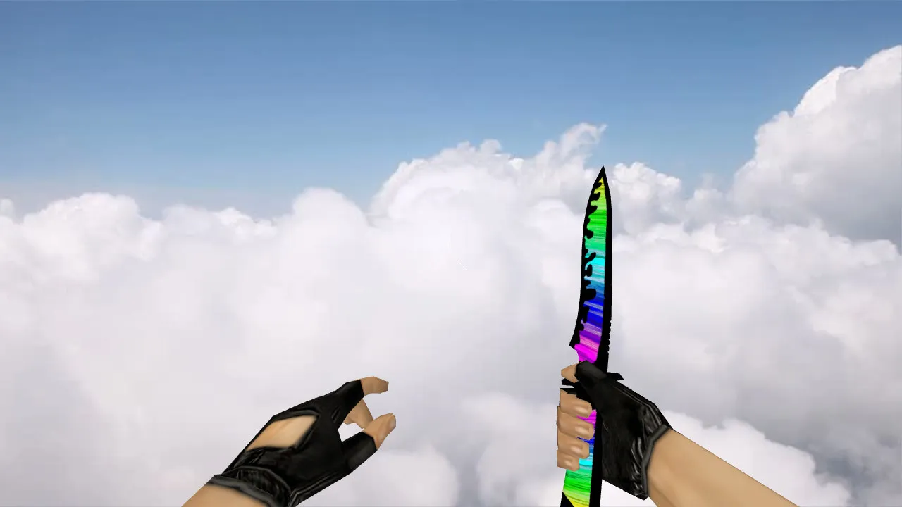 Скриншот Модель ножа Default Knife Rainbow для CS 1.6: v_ и p_ модели, звук, анимация осмотра, текстуры