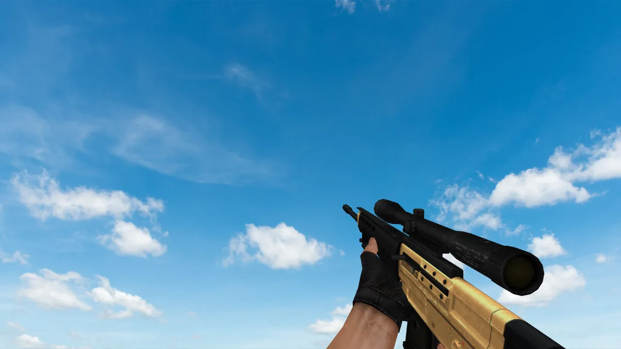 Скриншот  Пак моделей оружия Golden Weapon Pack для CS 1.6: v_, p_, w_ модели, звуки, анимация осмотра и настройки качества текстур