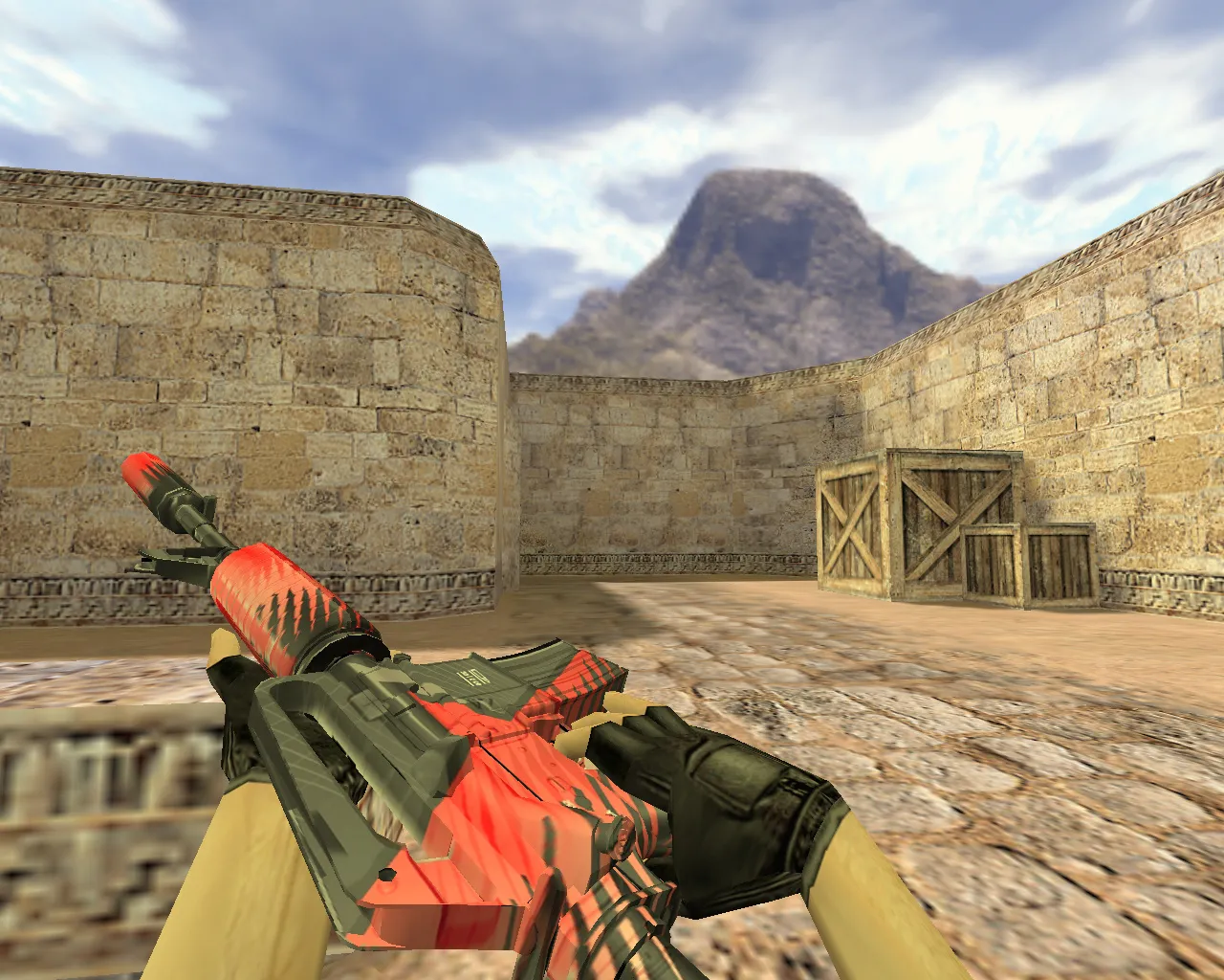 Скриншот Модель v_m4a1, p_m4a1, w_m4a1 «M4A1 Starladder» для CS 1.6: звуки, анимация осмотра, текстуры и качество