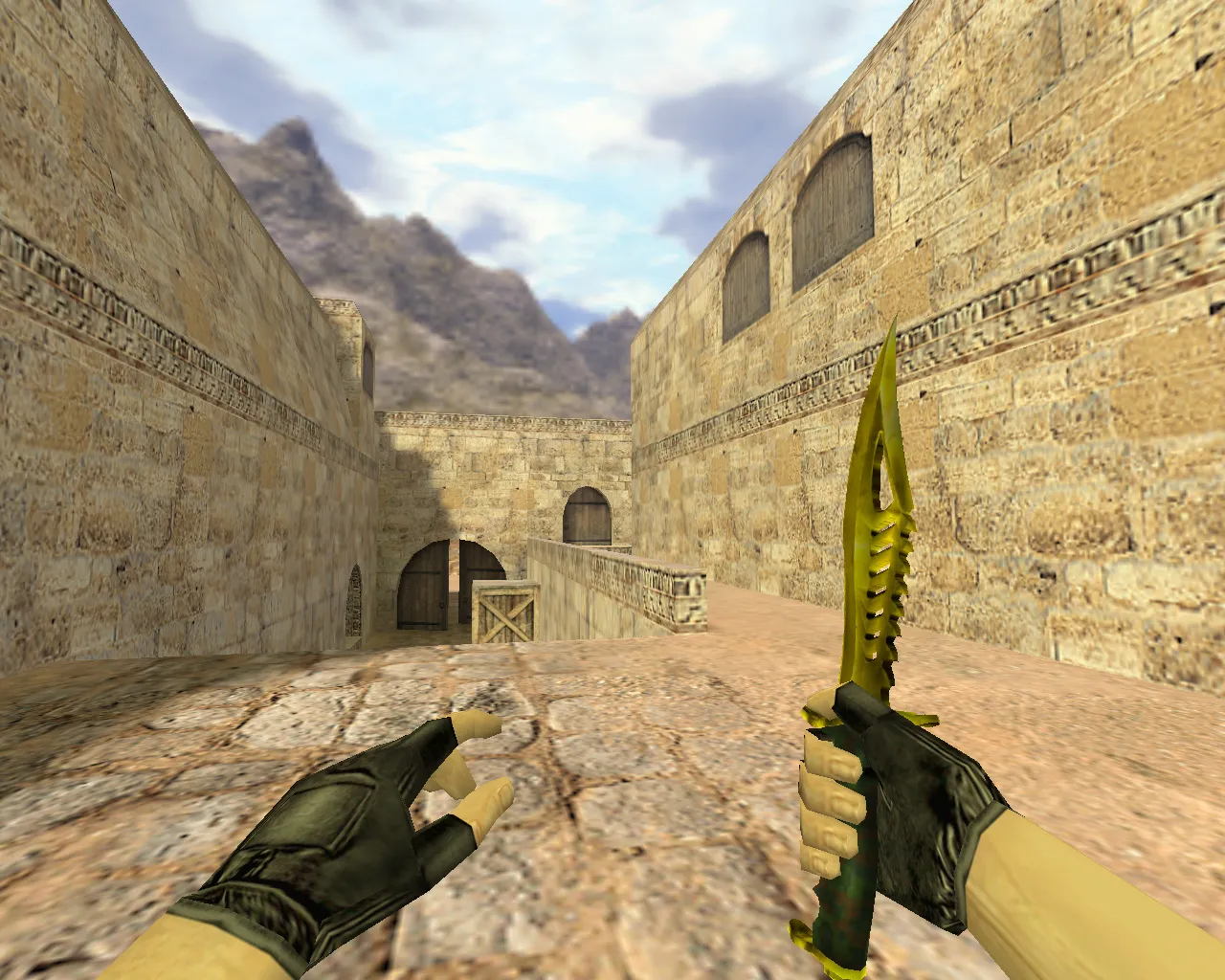 Скриншот Модель «Нож Наутилус Золотой» v_ и p_ для CS 1.6: звуки, анимация осмотра, текстуры