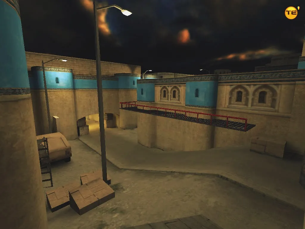 Скриншот  css_dust2k_go: DE Dust2-стайл карта для CS 1.6 — баланс сторон, тактика и .nav для ботов