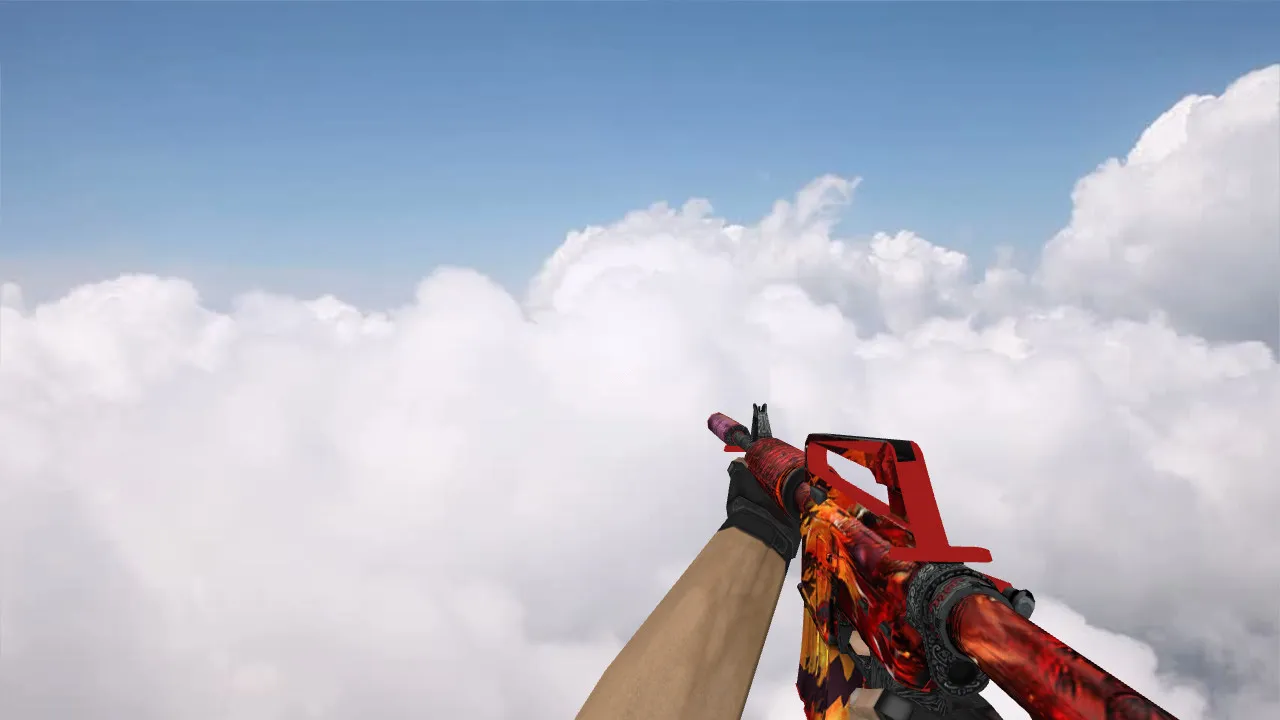 Скриншот М4А1 Chicken Revenge v_model для CS 1.6: текстуры, анимация осмотра, звуки и настройка под сервер