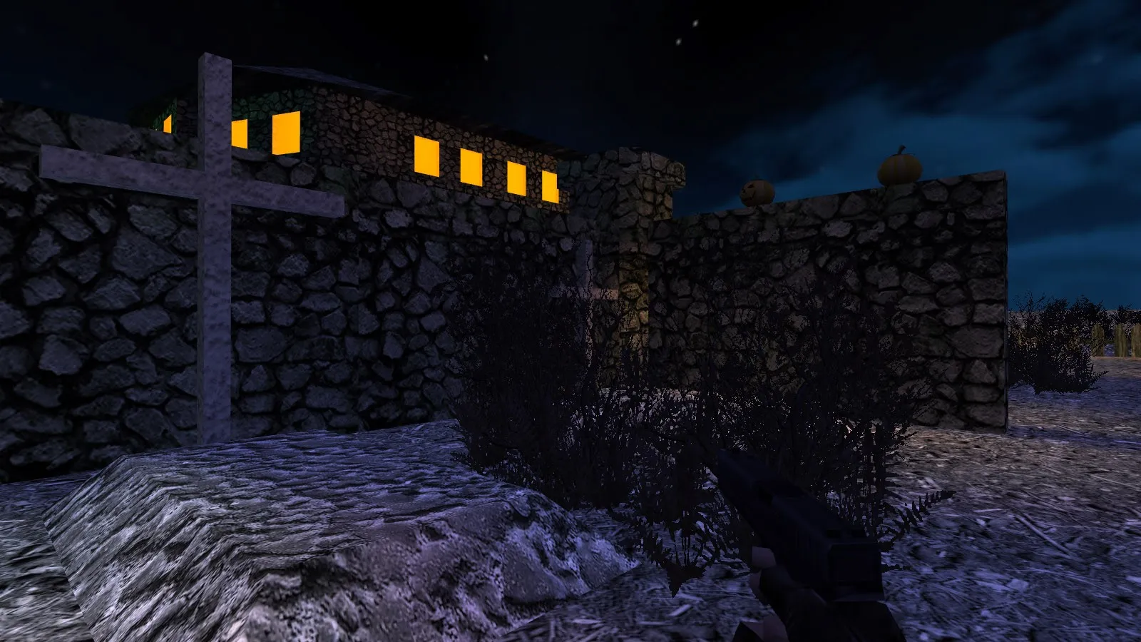 Скриншот  Карта de_halloween_night для CS 1.6: баланс сторон, точки, .nav для ботов, оптимизация wpoly/epoly