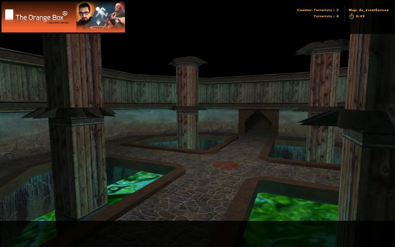 Скриншот  de_eventhorizon для CS 1.6: тактика сторон, .nav для ботов, оптимизация wpoly/epoly и баланс спавнов