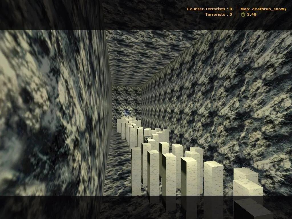 Скриншот  deathrun_snowy для CS 1.6: зимний deathrun, точки, маршруты, .nav и оптимизация wpoly/epoly