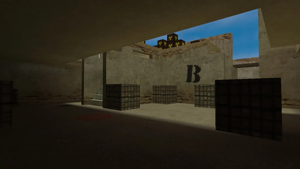 Скриншот  Карта de_ruined_alpha03e для Counter-Strike 1.6 — Тактический анализ и особенности