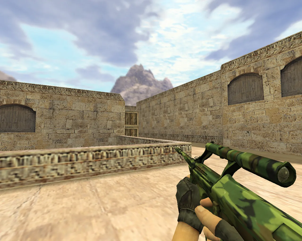 Скриншот Модель AUG Лесной камуфляж для CS 1.6 - Звуки, Анимация, Текстуры