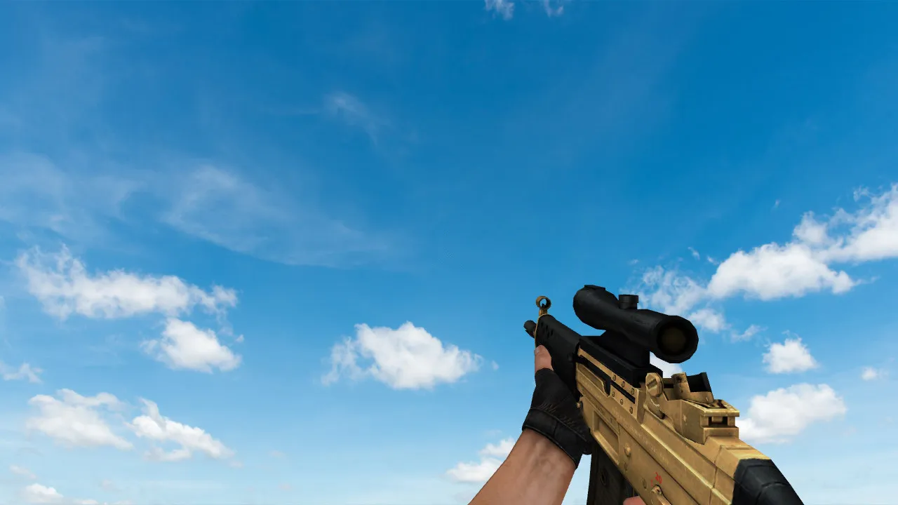 Скриншот  Пак моделей оружия Golden Weapon Pack для CS 1.6: v_, p_, w_ модели, звуки, анимация осмотра и настройки качества текстур