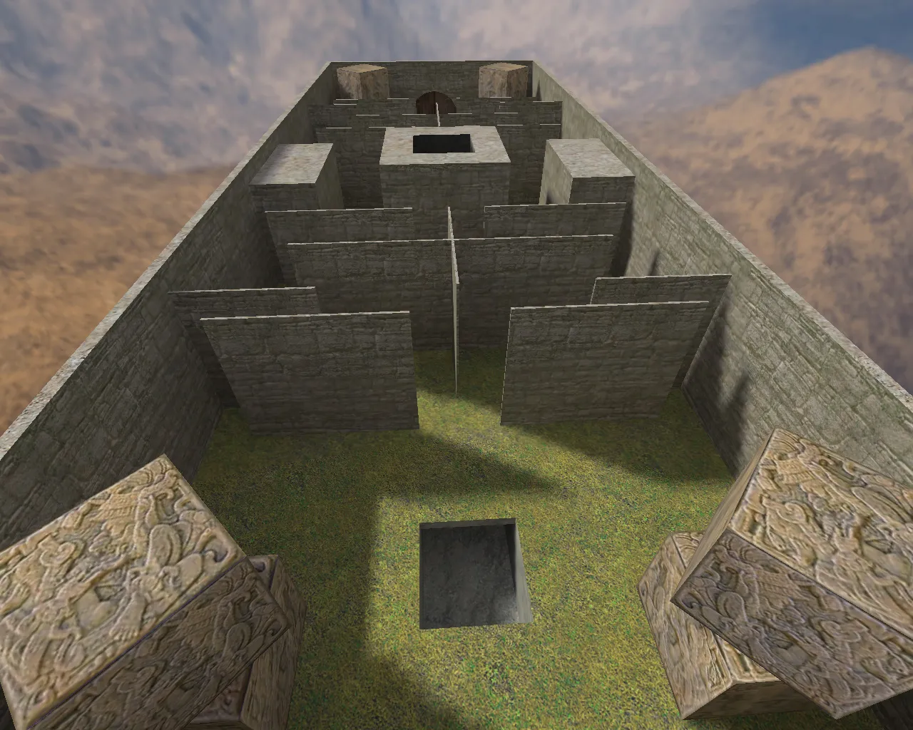 Скриншот  Карта «1hp_mayahuel» для CS 1.6: knife-only раунды, точки для CT и T, оптимизация и .nav для ботов