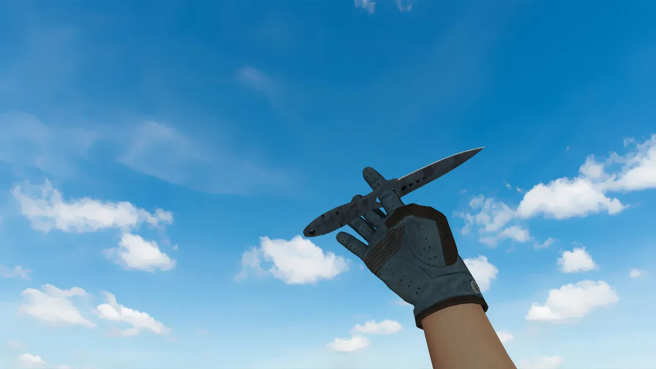 Скриншот Скелетный нож «Ночная полоса» v_model + водительские перчатки «Лунный узор» для CS 1.6: звуки, анимация осмотра, текстуры