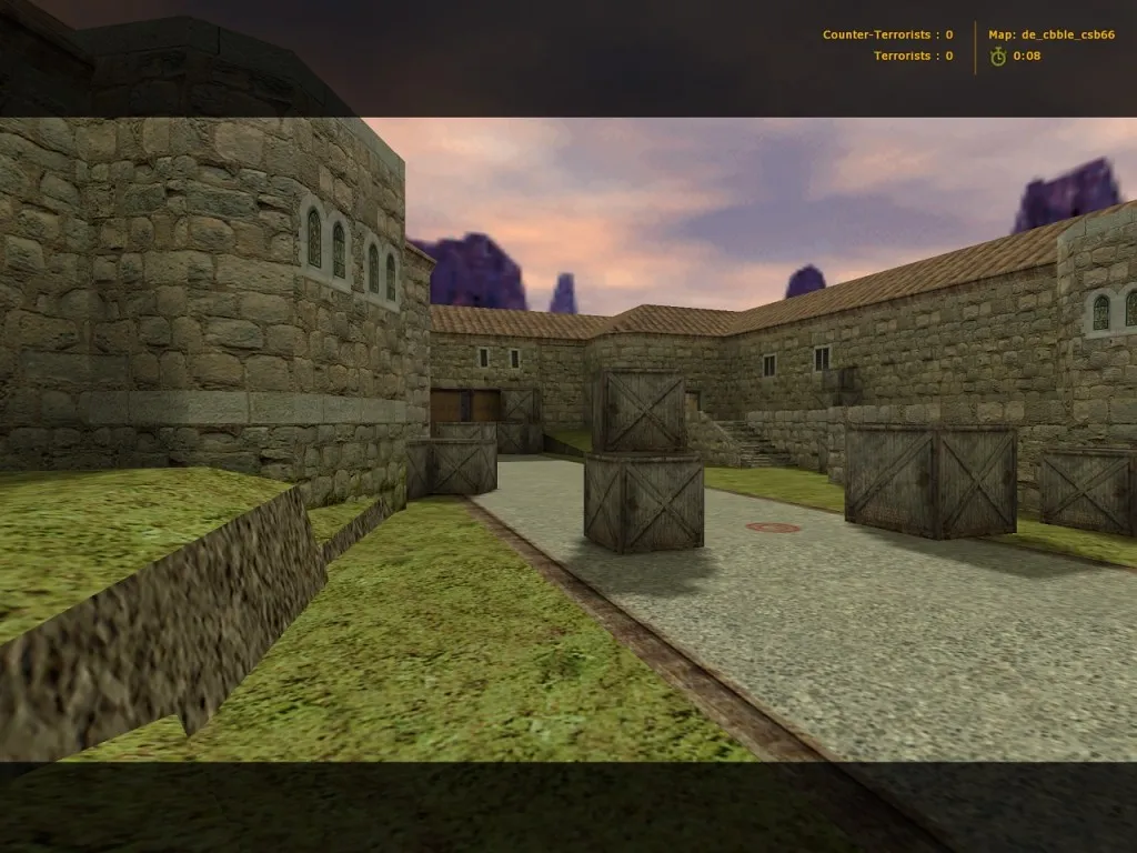 Скриншот  de_cbble_csb66 — DE карта для CS 1.6: баланс сторон, точки, .nav, оптимизация и настройка ботов