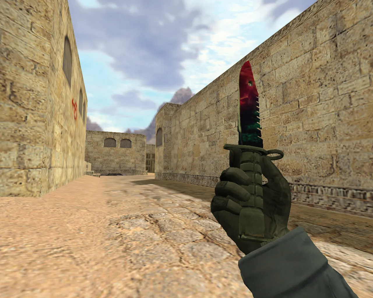 Скриншот Модель ножа Штык-нож М9 «Подземное эхо» v_ p_ w_ для CS 1.6: анимация осмотра, звуки, текстуры