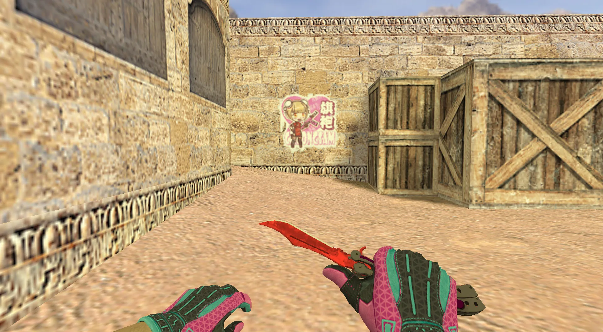 Скриншот Граффити «Ципао» для CS 1.6 - Яркие аниме-элементы в игре