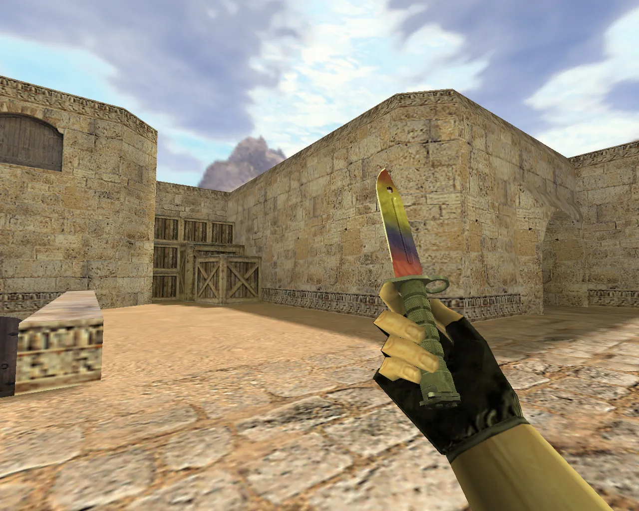 Скриншот Модель ножа «Штык-нож Мраморный градиент» v_, p_, w_ для CS 1.6: звуки, анимация осмотра, текстуры