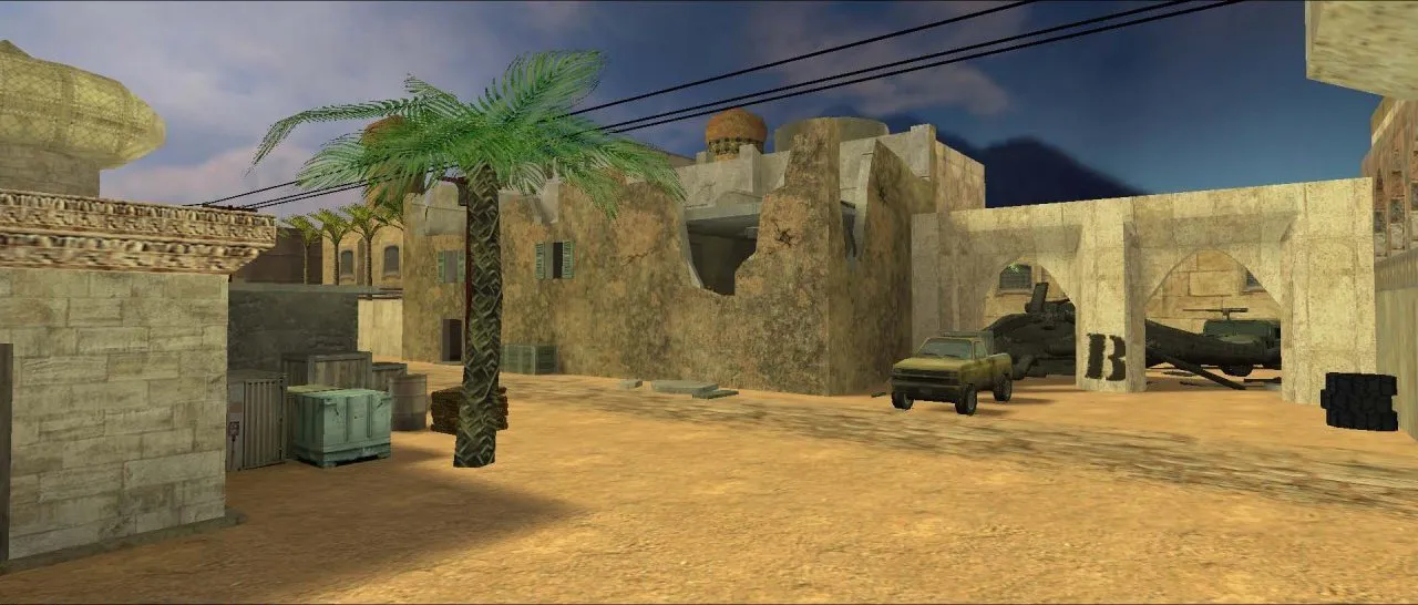 Скриншот de_dustall карта для CS 1.6: точки, баланс сторон, .nav для ботов и оптимизация wpoly/epoly